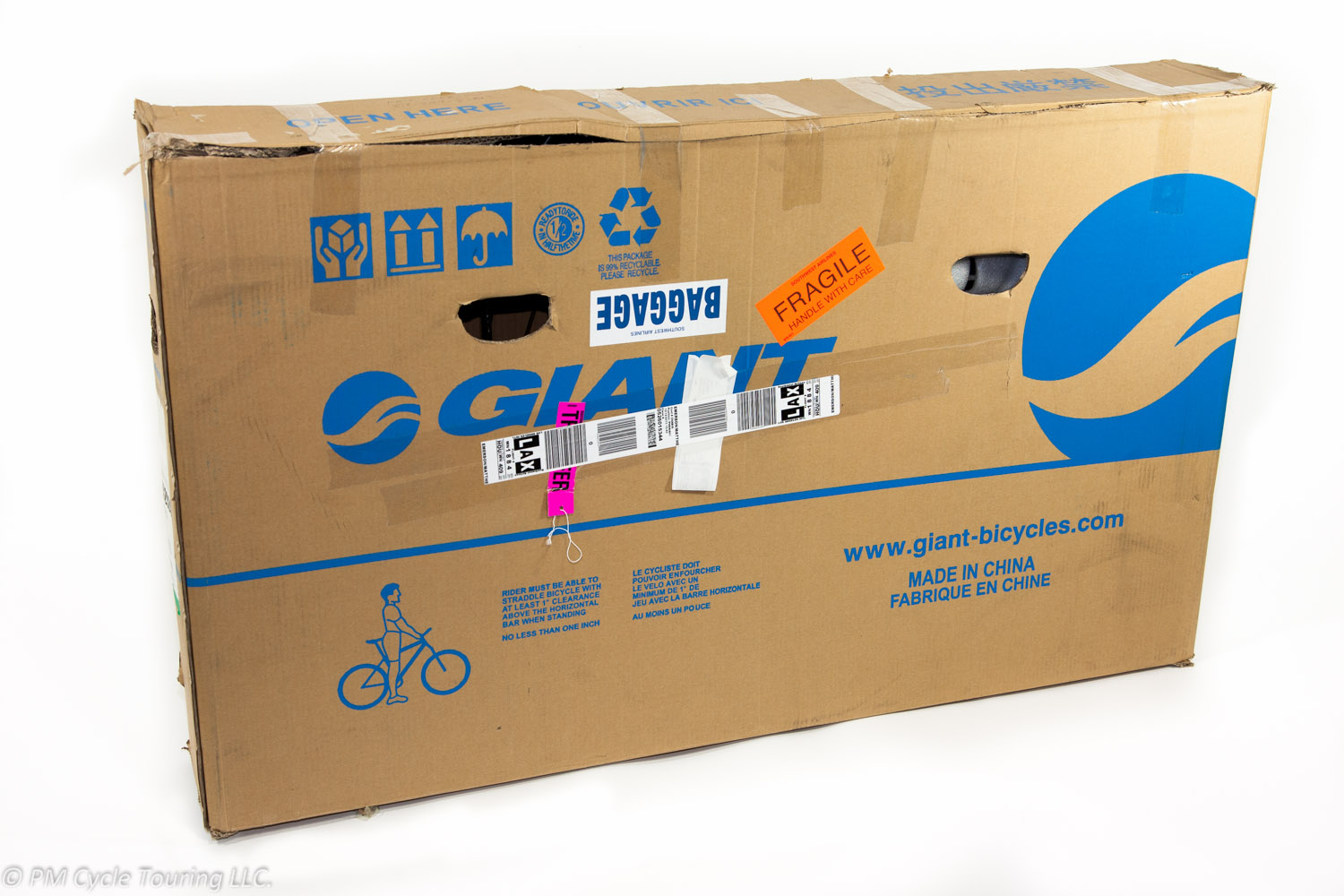 Large cardboard bicycle box