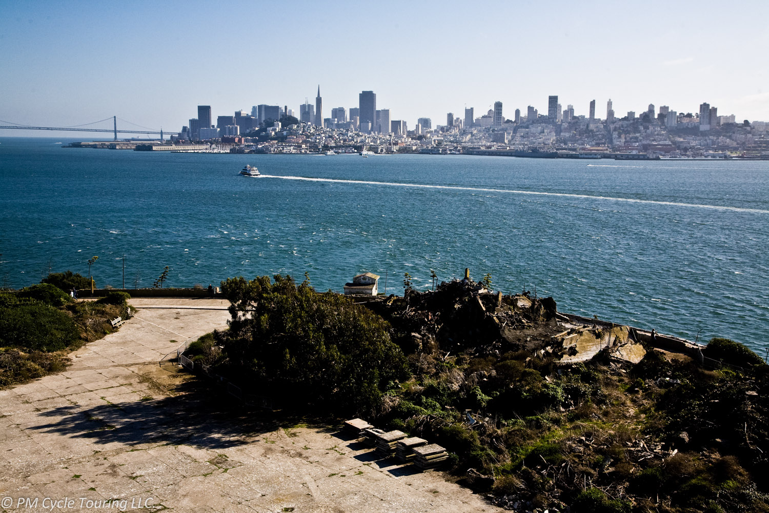 Downdown San Francisco skyline as seen from Alcatraz Island