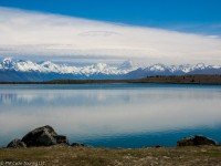Southern Alps mountains reflected in Lake Pukaki